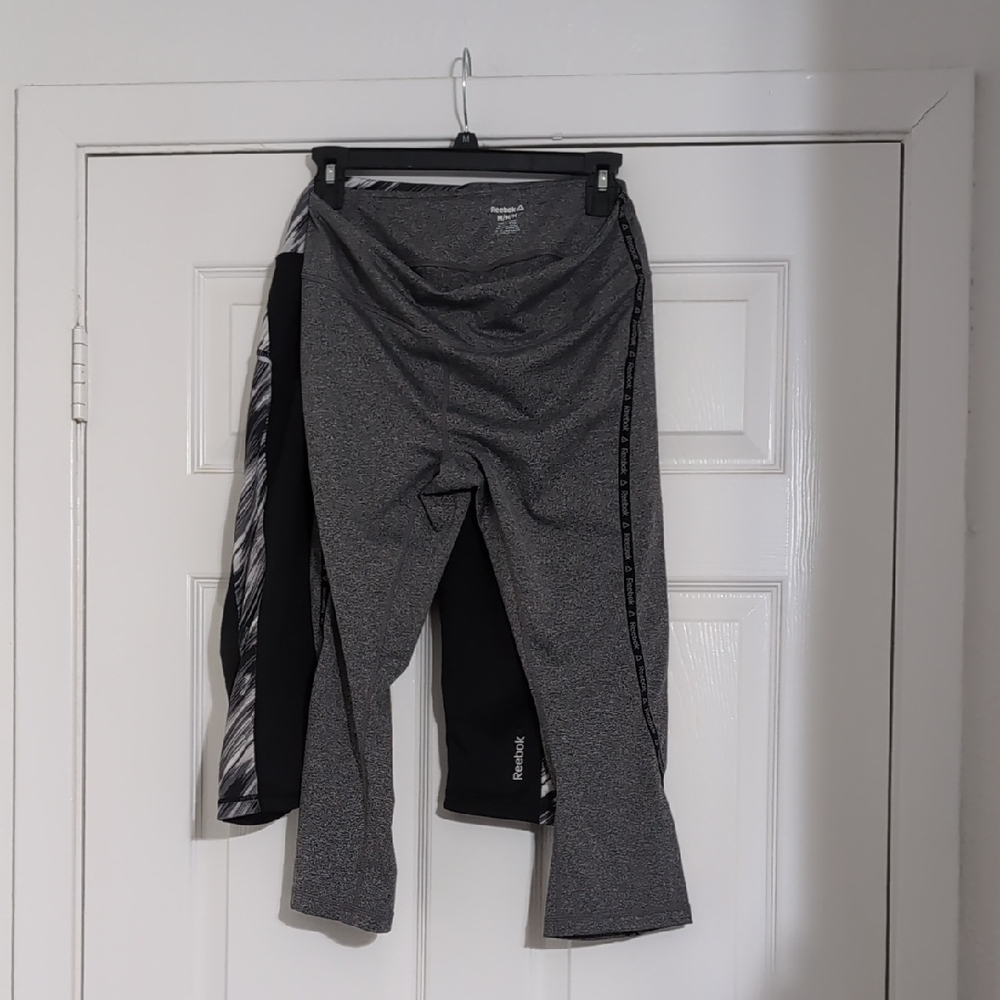Reebok Charcoal and Black Fitness Leggings